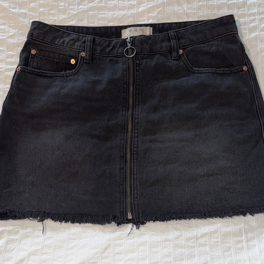 FREE PEOPLE Denim zip front Mini Skirt - Picture 4 of 10